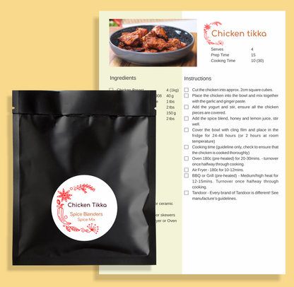 Picture of Chicken Tikka spice mix and recipe card